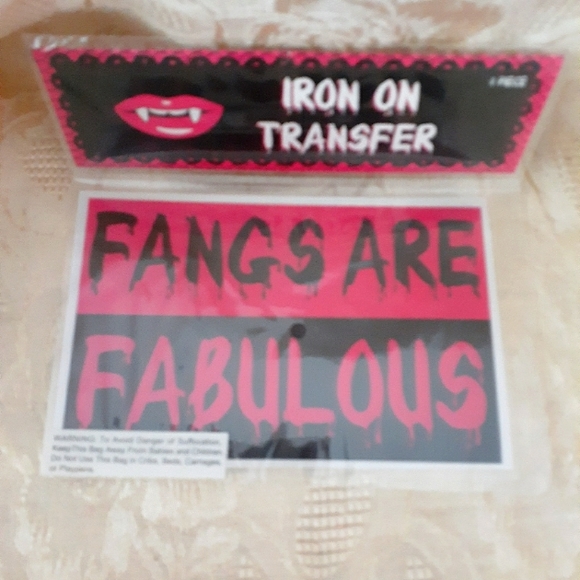 Set of 5 Iron on Transfers Vampire Theme - Picture 4 of 5